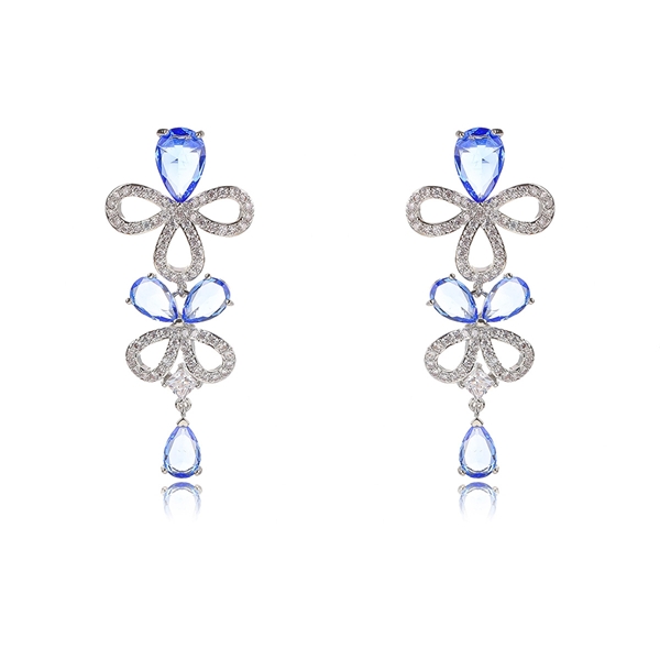 Picture of Distinctive Blue Big Dangle Earrings with Low MOQ