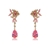 Picture of Low Cost Gold Plated Pink Dangle Earrings with Low Cost