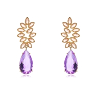 Picture of Luxury Purple Dangle Earrings with Beautiful Craftmanship