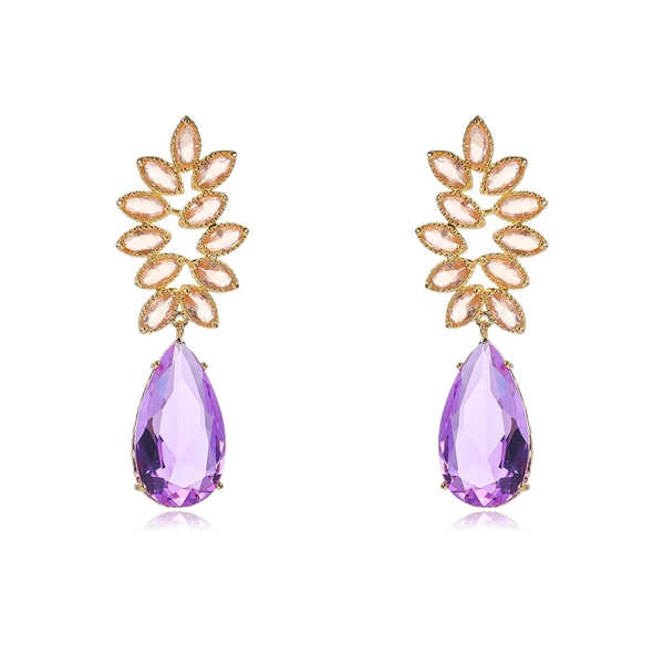 Picture of Luxury Purple Dangle Earrings with Beautiful Craftmanship