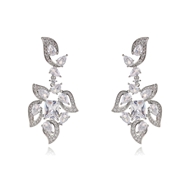 Picture of Luxury Platinum Plated Dangle Earrings of Original Design