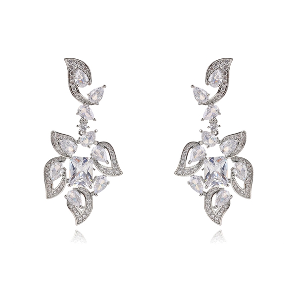 Picture of Luxury Platinum Plated Dangle Earrings of Original Design