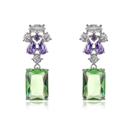 Picture of Inexpensive Platinum Plated Green Dangle Earrings from Reliable Manufacturer