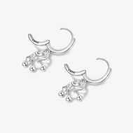 Picture of Hypoallergenic Platinum Plated Holiday Small Hoop Earrings with Easy Return