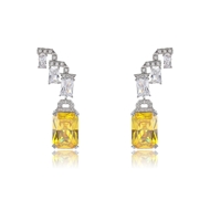 Picture of Party Platinum Plated Dangle Earrings with Beautiful Craftmanship