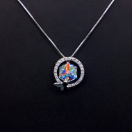 Show details for Holiday Platinum Plated Pendant Necklace with Fast Shipping Show details for Holiday Platinum Plated Pendant Necklace with Fast Shipping