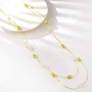 Show details for Good Geometric Gold Plated Long Chain Necklace