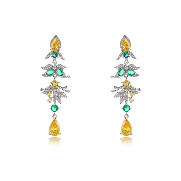 Picture of Luxury Yellow Dangle Earrings with Full Guarantee