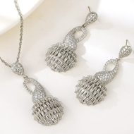 Show details for Hot Selling Platinum Plated Irregular 2 Piece Jewelry Set from Top Designer Show details for Hot Selling Platinum Plated Irregular 2 Piece Jewelry Set from Top Designer