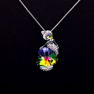 Show details for Party Platinum Plated Pendant Necklace of Original Design Show details for Party Platinum Plated Pendant Necklace of Original Design