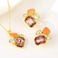 Show details for Buy Gold Plated Pink 2 Piece Jewelry Set with Wow Elements