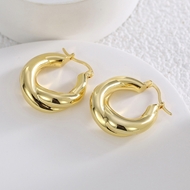 Picture of Famous Geometric Party Huggie Earrings