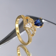 Picture of Beautiful Cubic Zirconia Blue Fashion Ring