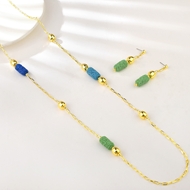 Picture of Featured Green Resin 2 Piece Jewelry Set for Girlfriend