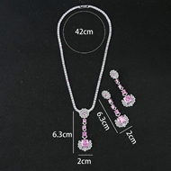 Picture of Charming Pink Flowers & Plants 2 Piece Jewelry Set As a Gift