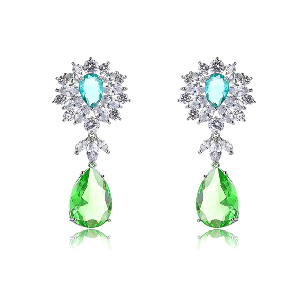 Picture of Famous Flowers & Plants Platinum Plated Dangle Earrings