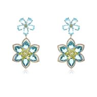 Picture of Beautiful Cubic Zirconia Flower Dangle Earrings