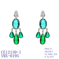 Picture of Featured Green Luxury Dangle Earrings with Full Guarantee