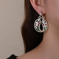 Picture of Featured Green Flowers & Plants Dangle Earrings with Full Guarantee