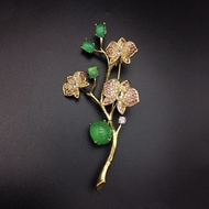 Show details for Charming Green Gold Plated Brooche with Low Cost Show details for Charming Green Gold Plated Brooche with Low Cost