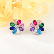 Picture of Great Value Colorful 925 Sterling Silver Stud Earrings with Full Guarantee