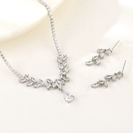 Show details for Charming White Platinum Plated 2 Piece Jewelry Set As a Gift Show details for Charming White Platinum Plated 2 Piece Jewelry Set As a Gift