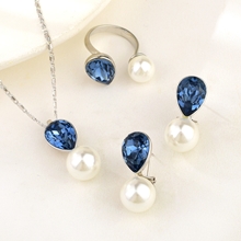 Show details for Attractive Platinum Plated Swarovski Element 3 Piece Jewelry Set For Your Occasions