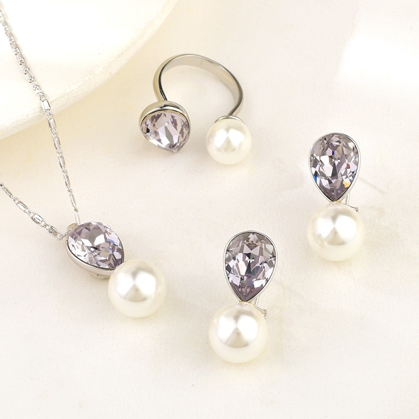 Picture of Stylish Geometric Platinum Plated 3 Piece Jewelry Set