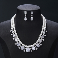 Show details for Pretty Cubic Zirconia Gold Plated 2 Piece Jewelry Set