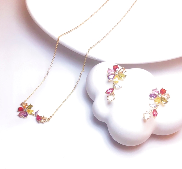 Picture of Fast Selling Colorful Cubic Zirconia 2 Piece Jewelry Set from Editor Picks