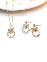 Show details for Simple Cubic Zirconia 2 Piece Jewelry Set at Great Low Price