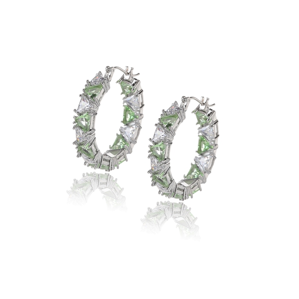 Picture of Hypoallergenic Colorful Rhinestone Small Hoop Earrings
