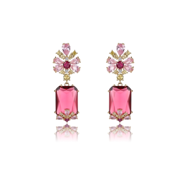 Picture of Good Rhinestone Colorful Chandelier Earrings
