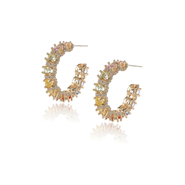 Picture of Nickel Free Colorful Classic Big Stud Earrings with Easy Return