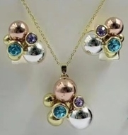 Show details for Irresistible Colorful Gold Plated 2 Piece Jewelry Set As a Gift